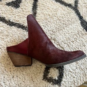 Burgundy Fur Booties